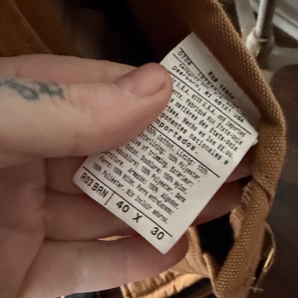 Carhartt Quilted Insulated Overall Coveralls Size 40x30 - Picture 5 of 7